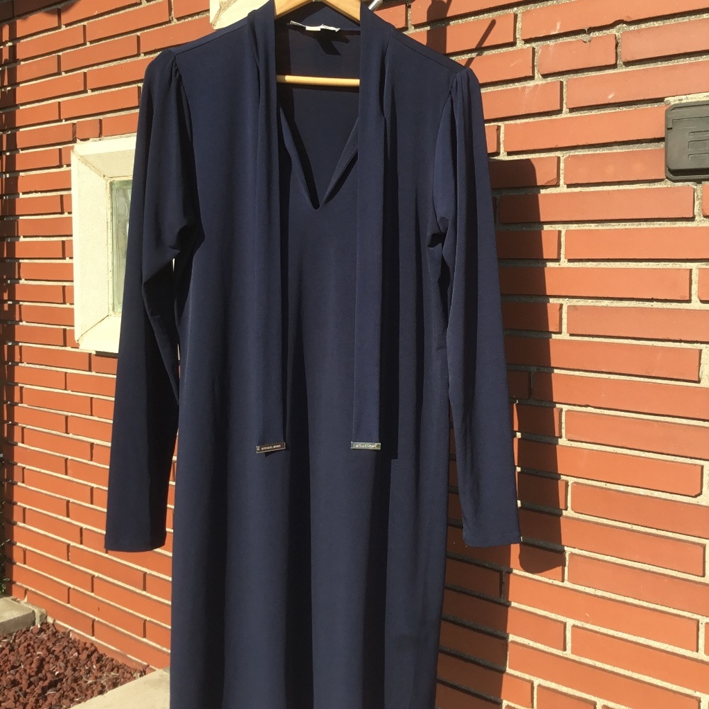 Michael Kors Navy Blue Neck Tie Dress